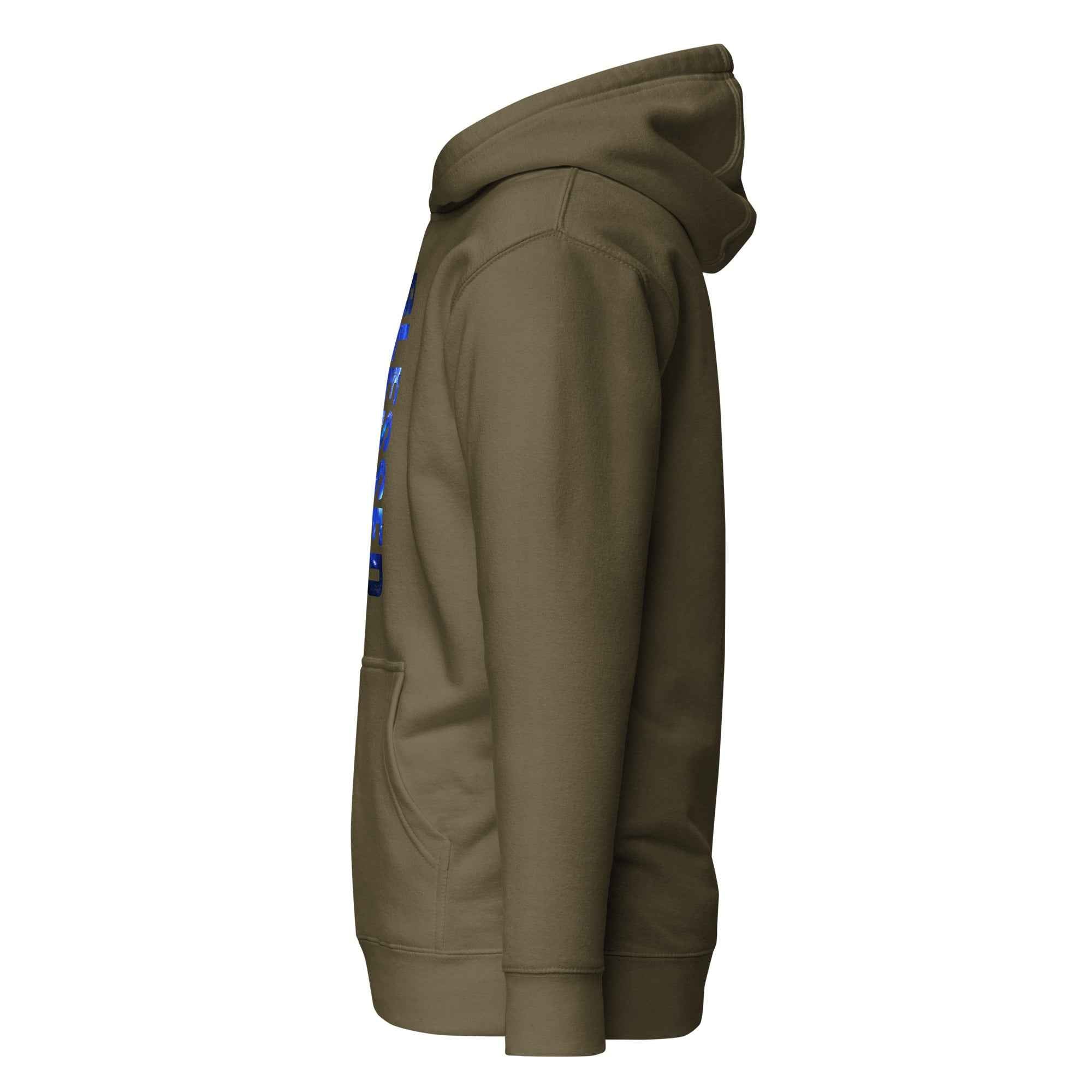 Blessed Vertical Streetwear Blue Abstract Typographic | Unisex Hoodie