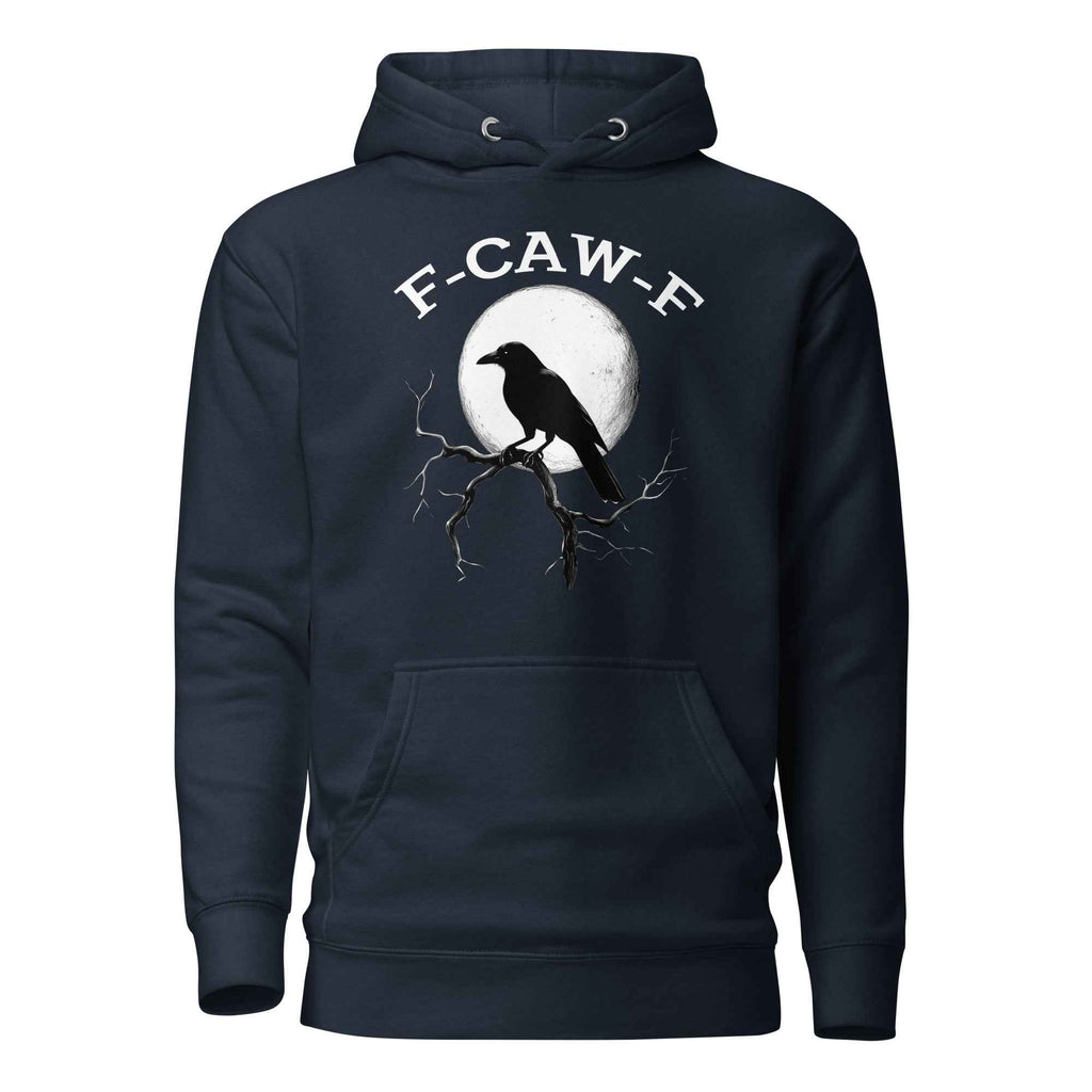 Caw F Funny Crow Moon Gothic Black Bird Humor | Unisex Hoodie