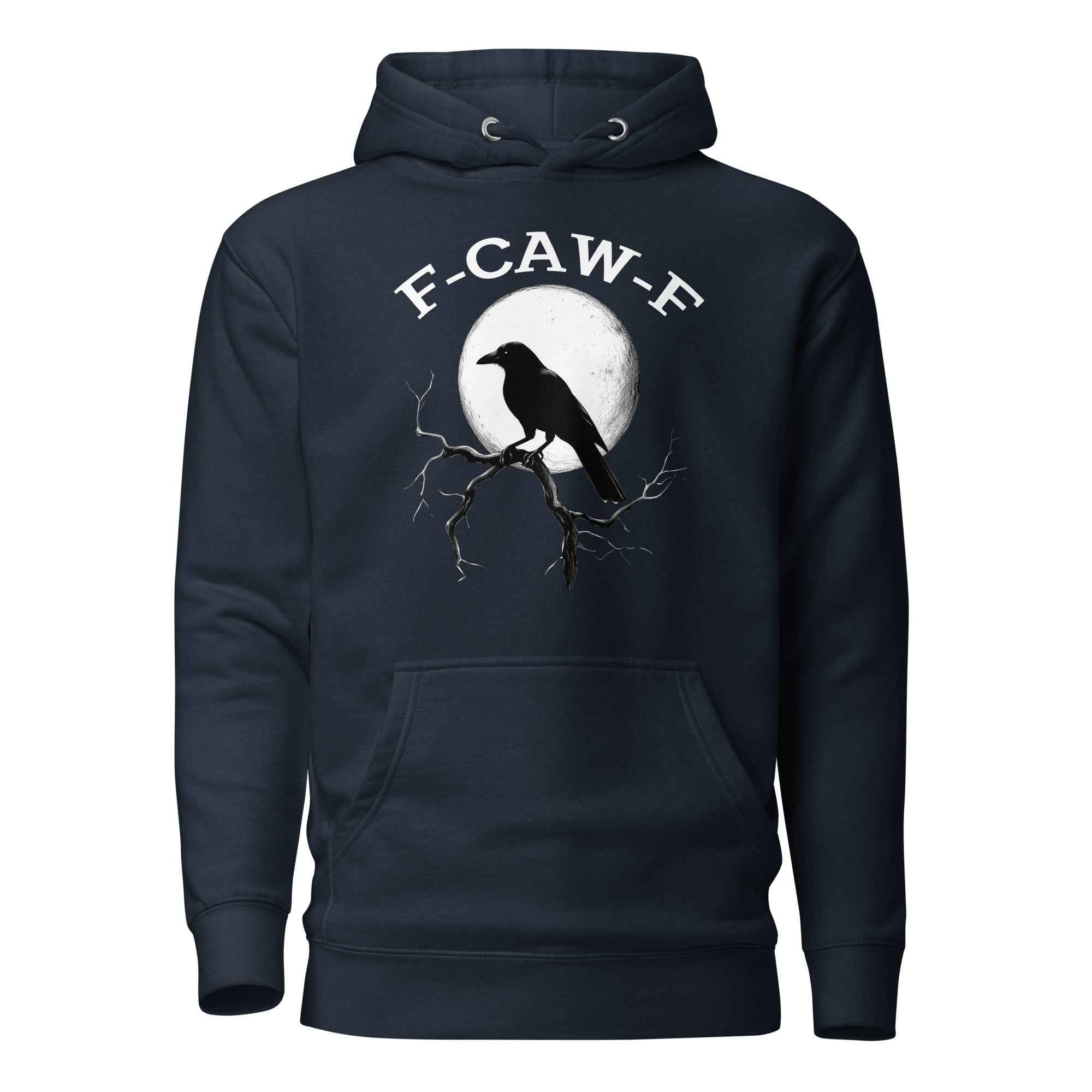 Caw F Funny Crow Moon Gothic Black Bird Humor | Unisex Hoodie