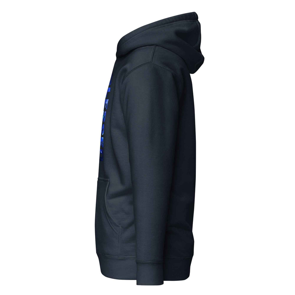 Blessed Vertical Streetwear Blue Abstract Typographic | Unisex Hoodie