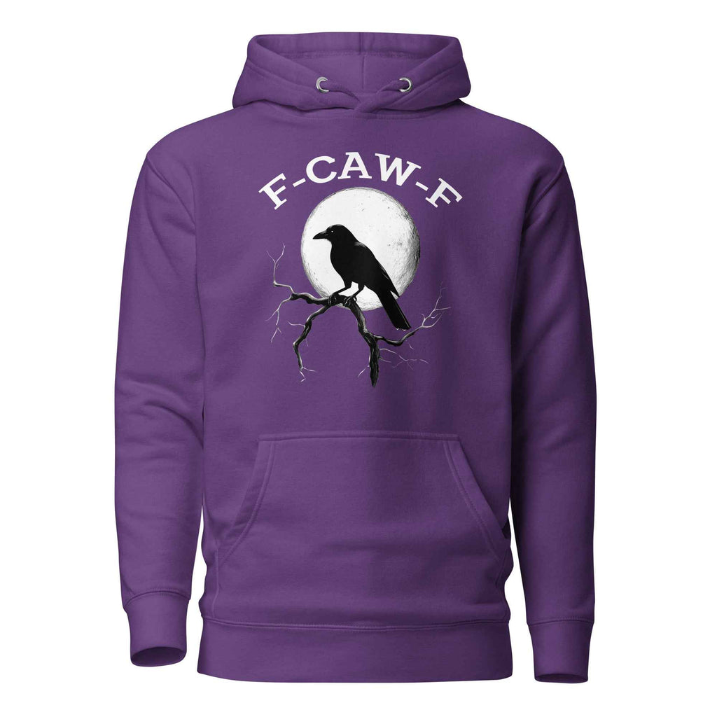 Caw F Funny Crow Moon Gothic Black Bird Humor | Unisex Hoodie