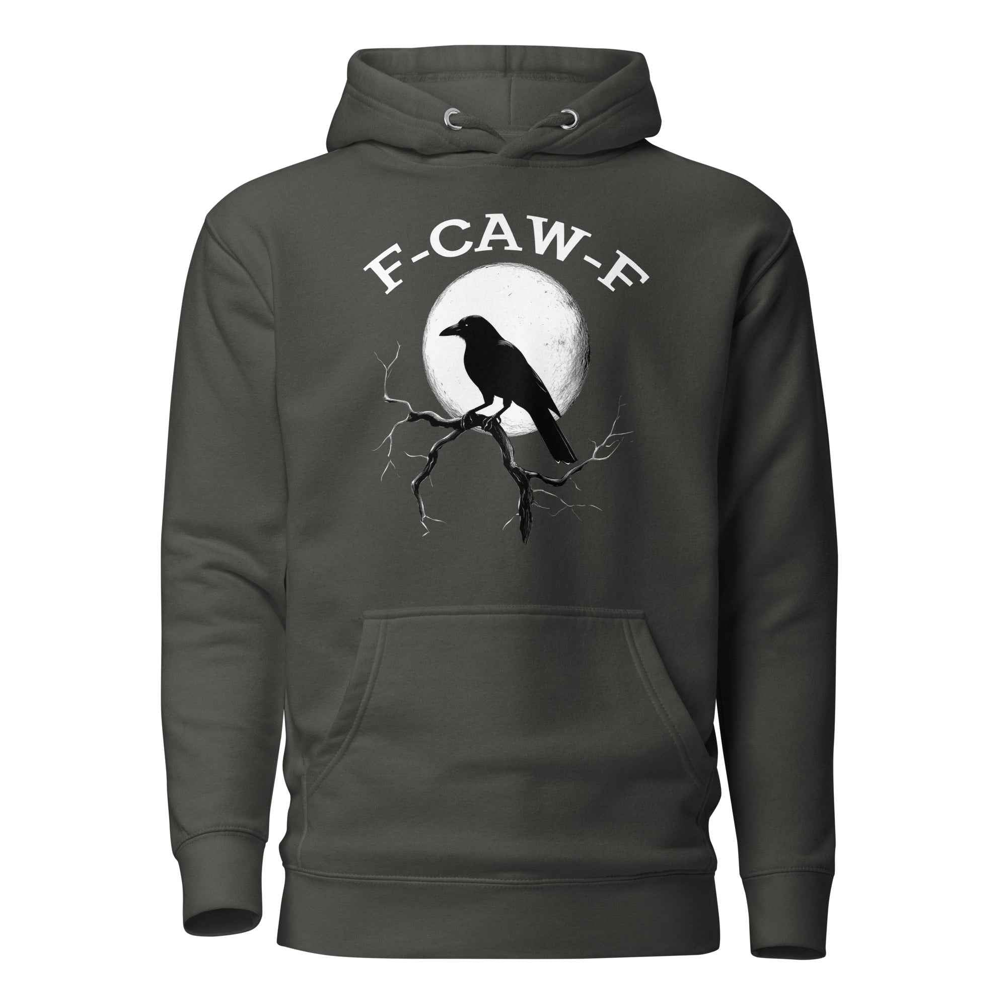 Caw F Funny Crow Moon Gothic Black Bird Humor | Unisex Hoodie