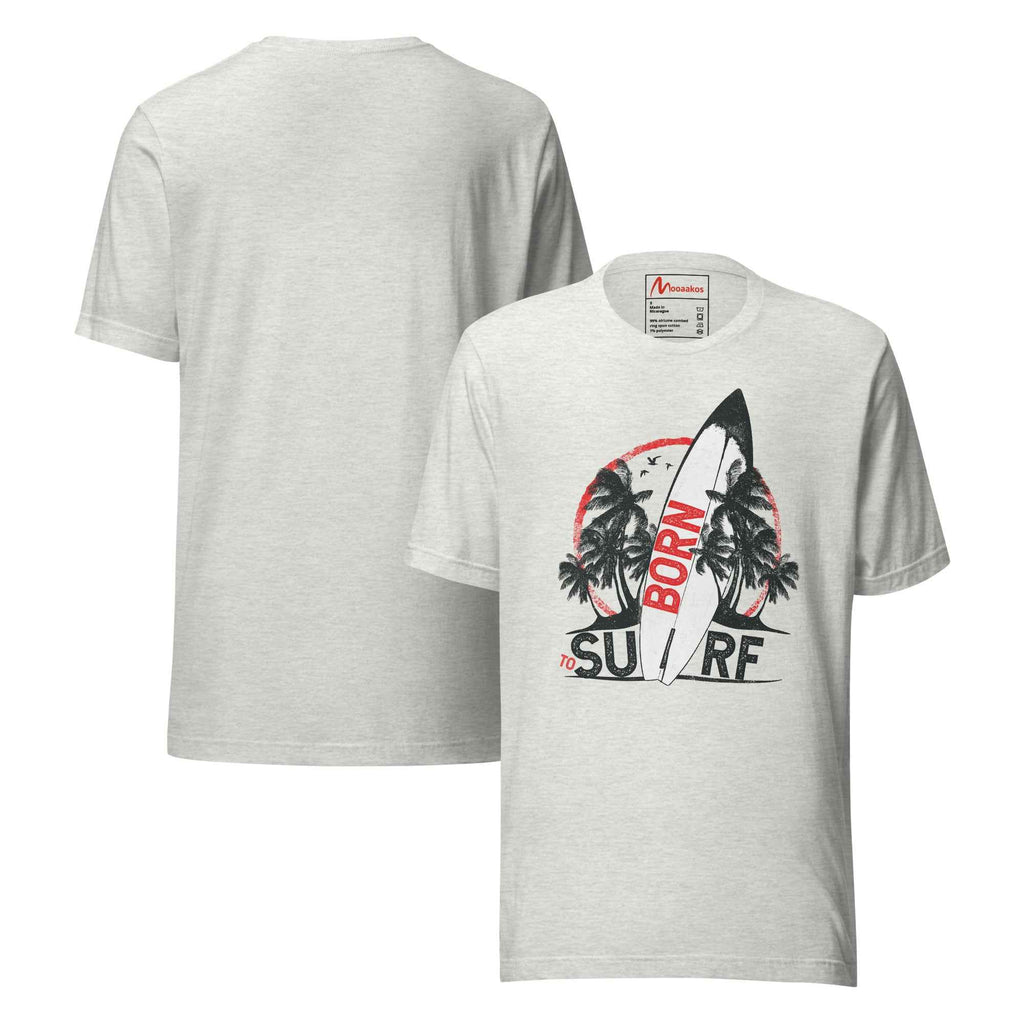 Born To Surf Surfboard Vintage Beach Palm Tree | Unisex T-Shirt