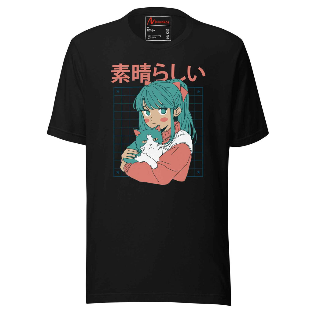 Kawaii Anime Cat Girl Japanese Aesthetic Cute Otaku Design | Unisex T-Shirt