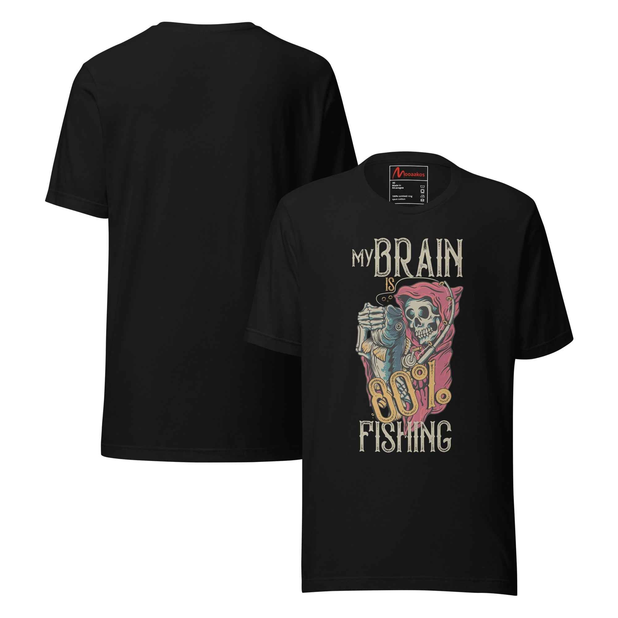 My brain is 80%fishing Unisex t-shirt