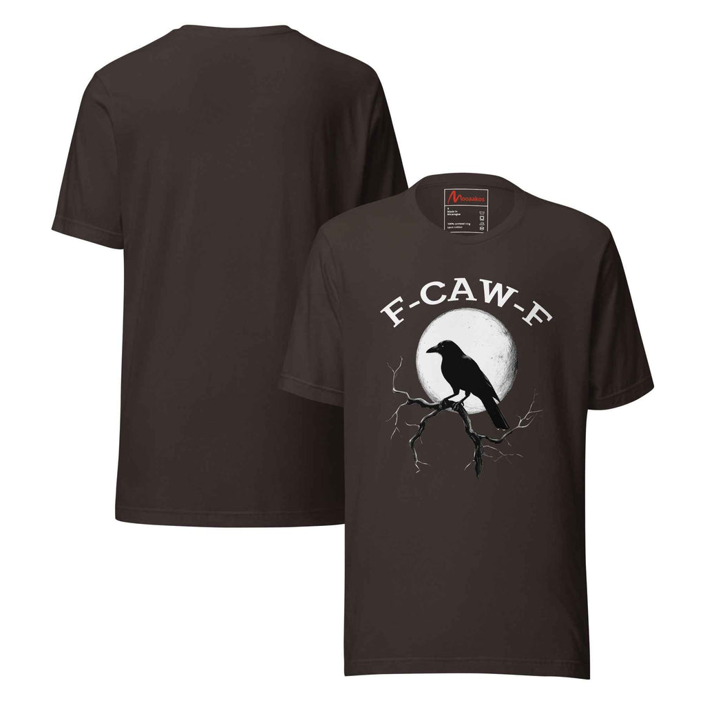 Caw F Funny Crow Moon Gothic Black Bird Humor | Unisex T-Shirt