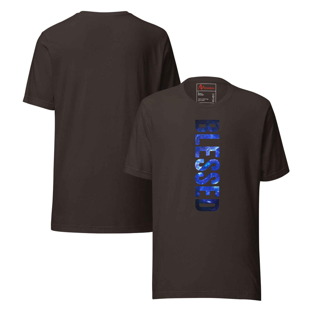 Blessed Vertical Streetwear Blue Abstract Typographic | Unisex T-Shirt