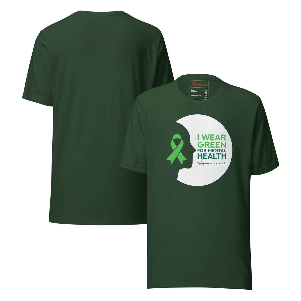 I Wear Green Mental Health Awareness Design | Unisex T-Shirt