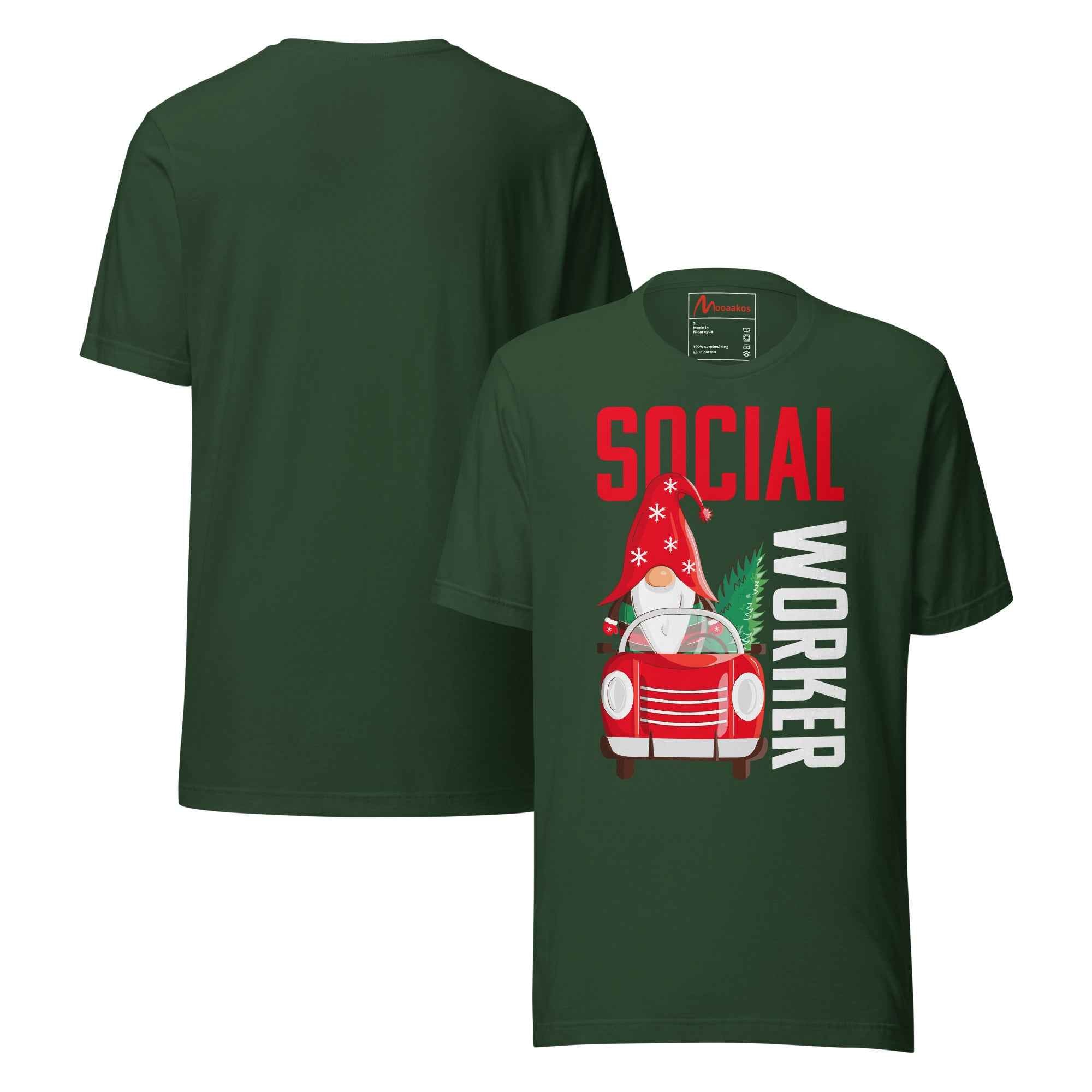 Christmas Social Worker with gnome - Christmas Pajama Unisex t-shirt