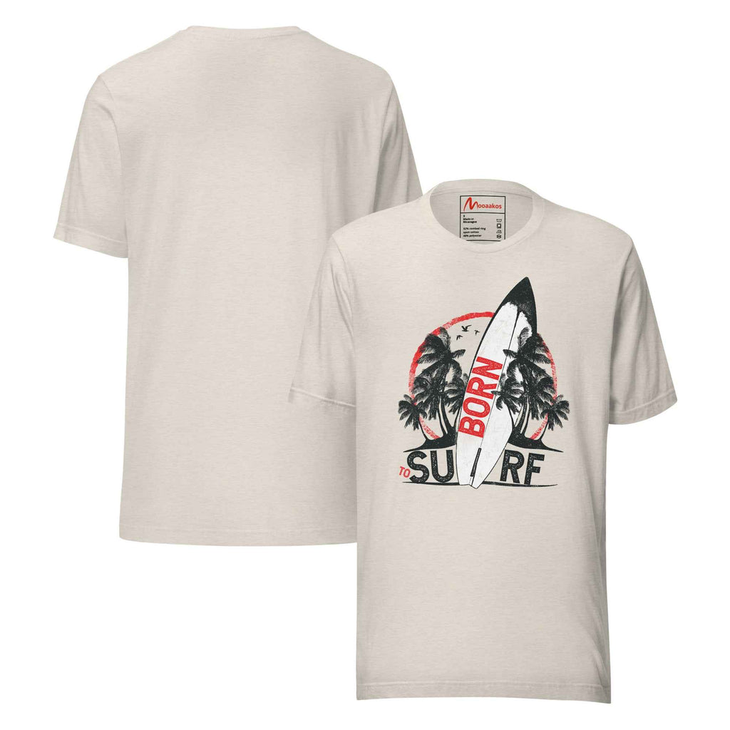 Born To Surf Surfboard Vintage Beach Palm Tree | Unisex T-Shirt