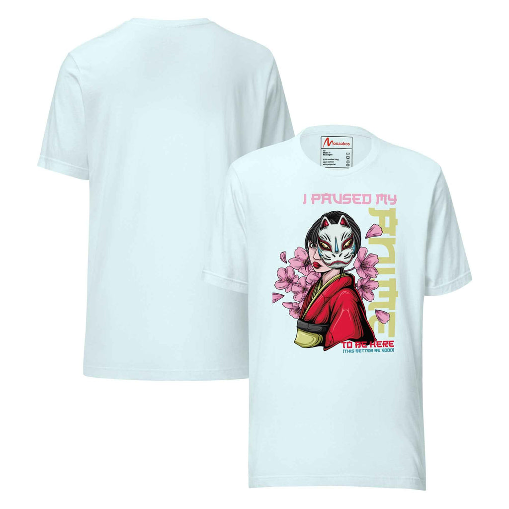 I Paused My Anime To Be Here Kitsune Mask | Unisex T-Shirt