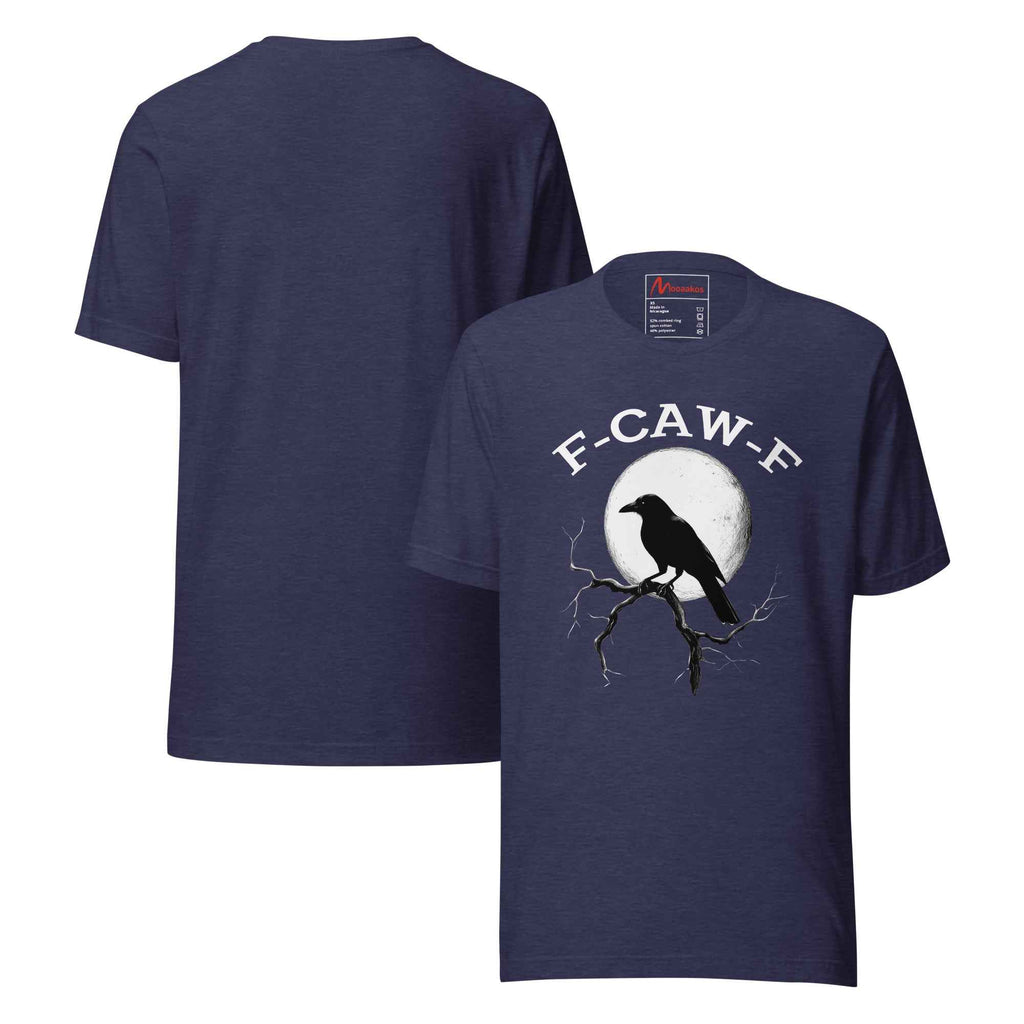 Caw F Funny Crow Moon Gothic Black Bird Humor | Unisex T-Shirt