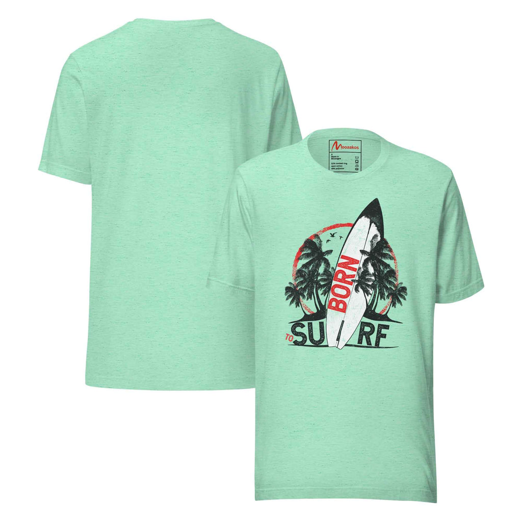 Born To Surf Surfboard Vintage Beach Palm Tree | Unisex T-Shirt