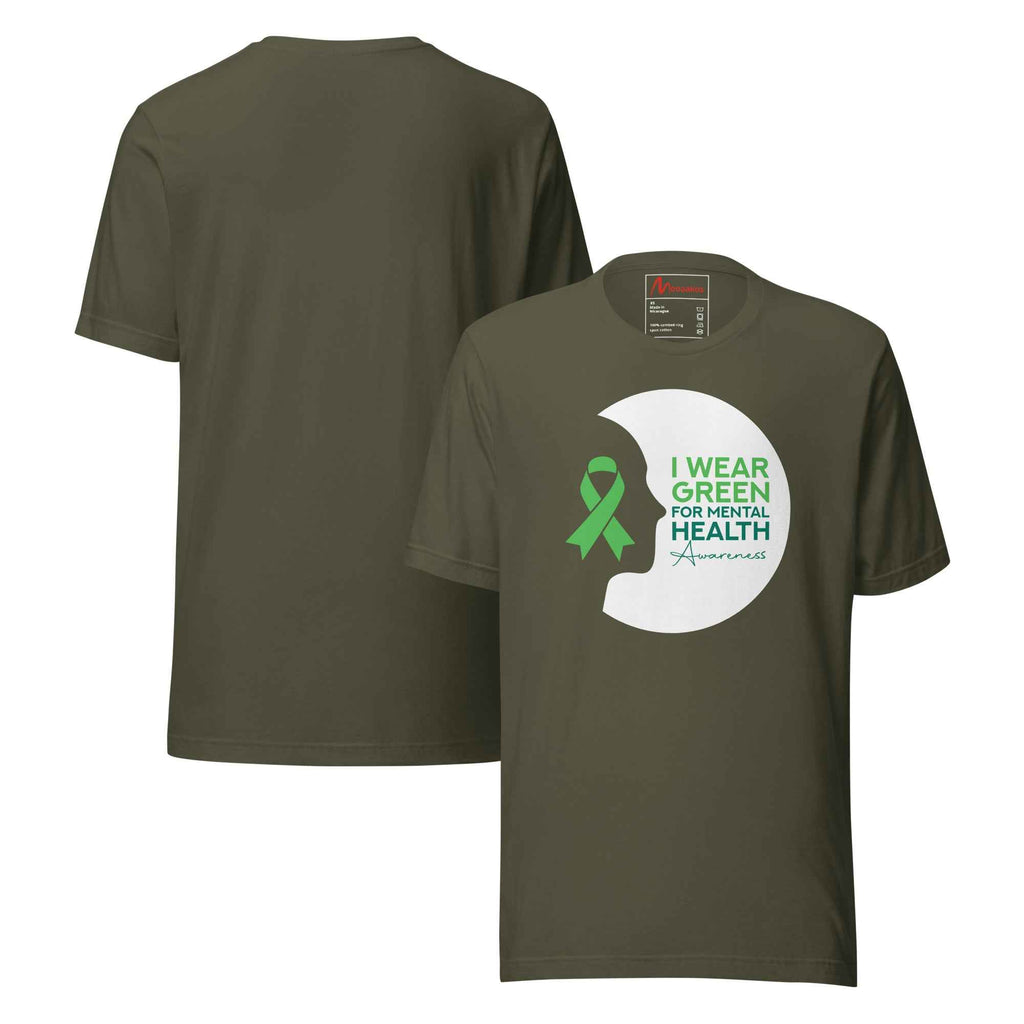 I Wear Green Mental Health Awareness Design | Unisex T-Shirt