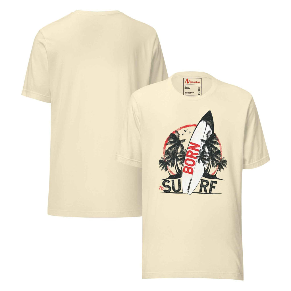 Born To Surf Surfboard Vintage Beach Palm Tree | Unisex T-Shirt