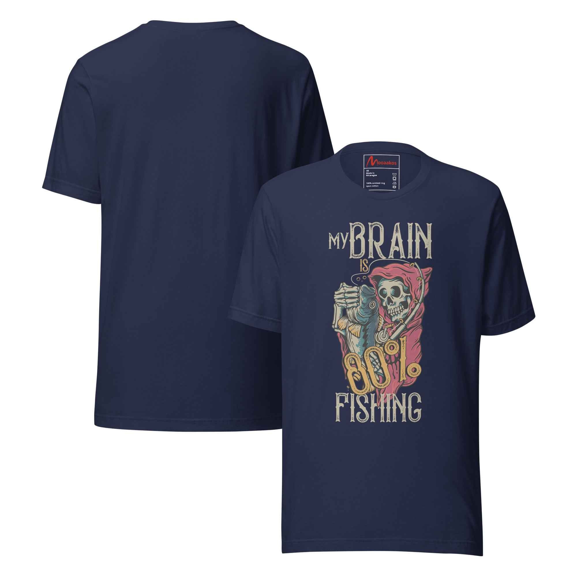 My brain is 80%fishing Unisex t-shirt