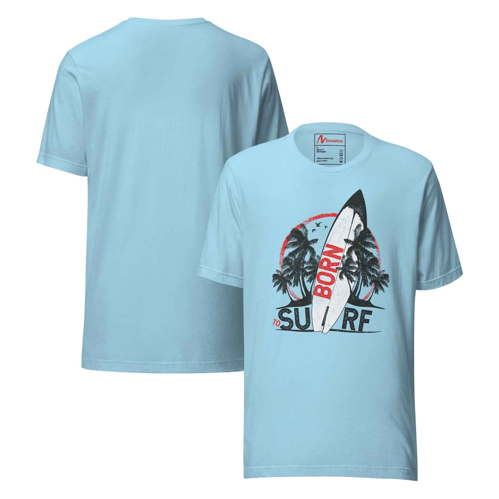 Born To Surf Surfboard Vintage Beach Palm Tree | Unisex T-Shirt