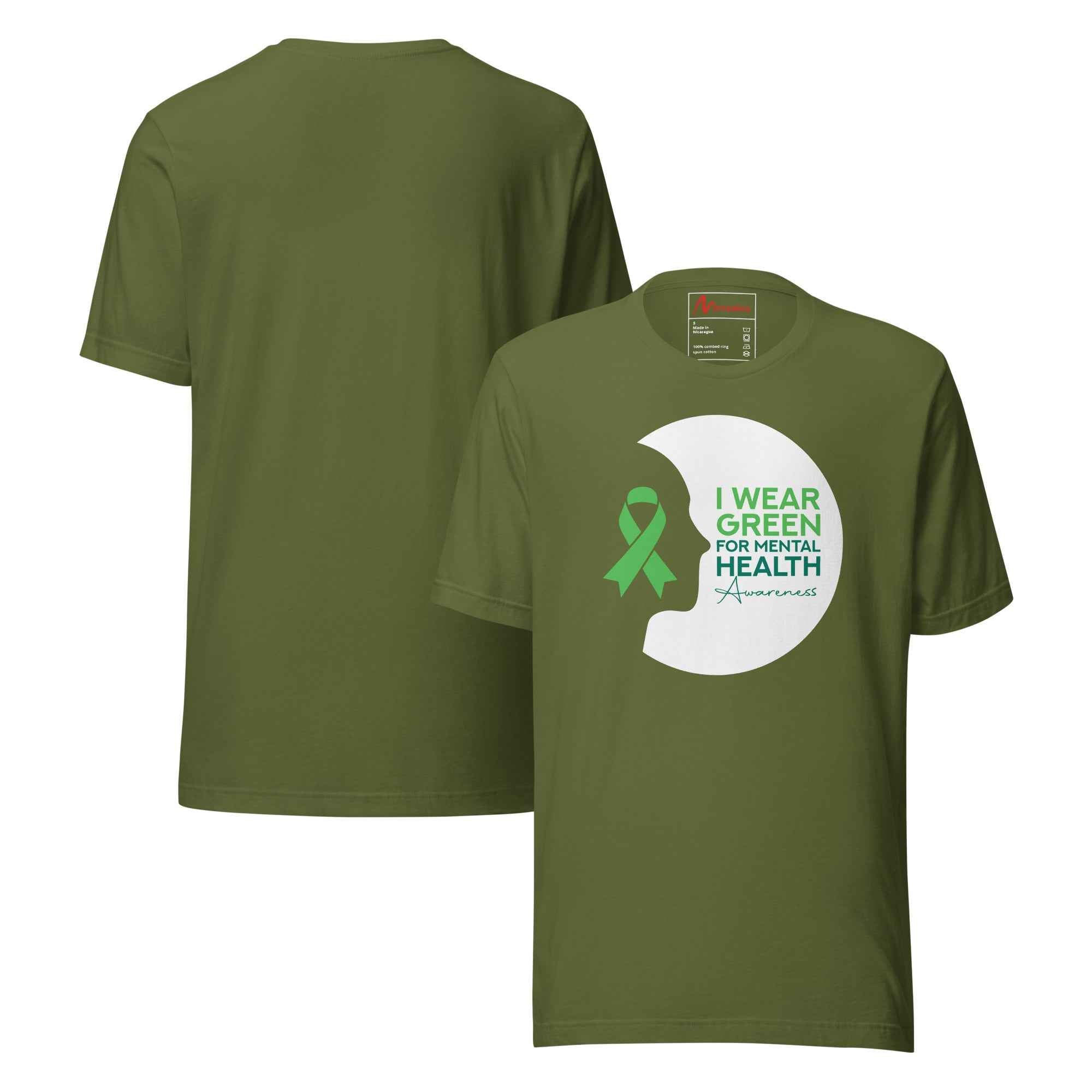 I Wear Green Mental Health Awareness Design | Unisex T-Shirt