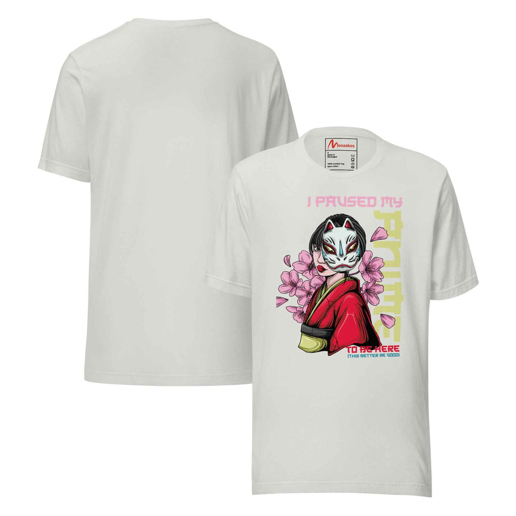 I Paused My Anime To Be Here Kitsune Mask | Unisex T-Shirt