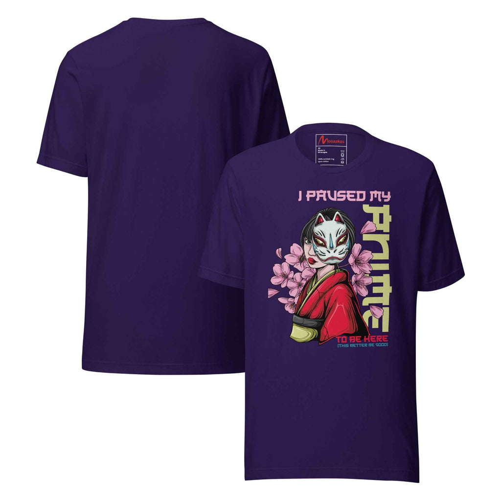 I Paused My Anime To Be Here Kitsune Mask | Unisex T-Shirt