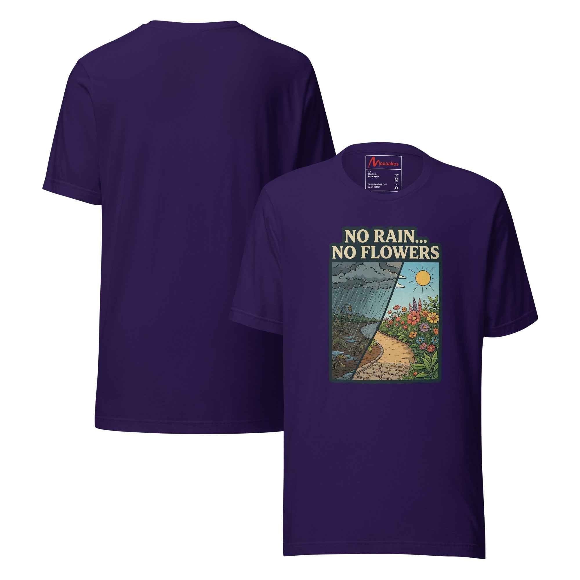 No Rain No Flowers Motivation Nature Art | Unisex T-Shirt