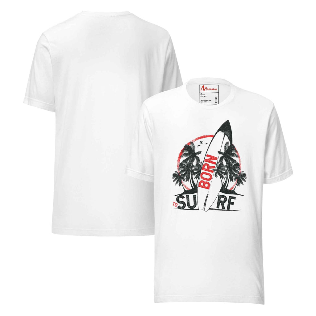 Born To Surf Surfboard Vintage Beach Palm Tree | Unisex T-Shirt