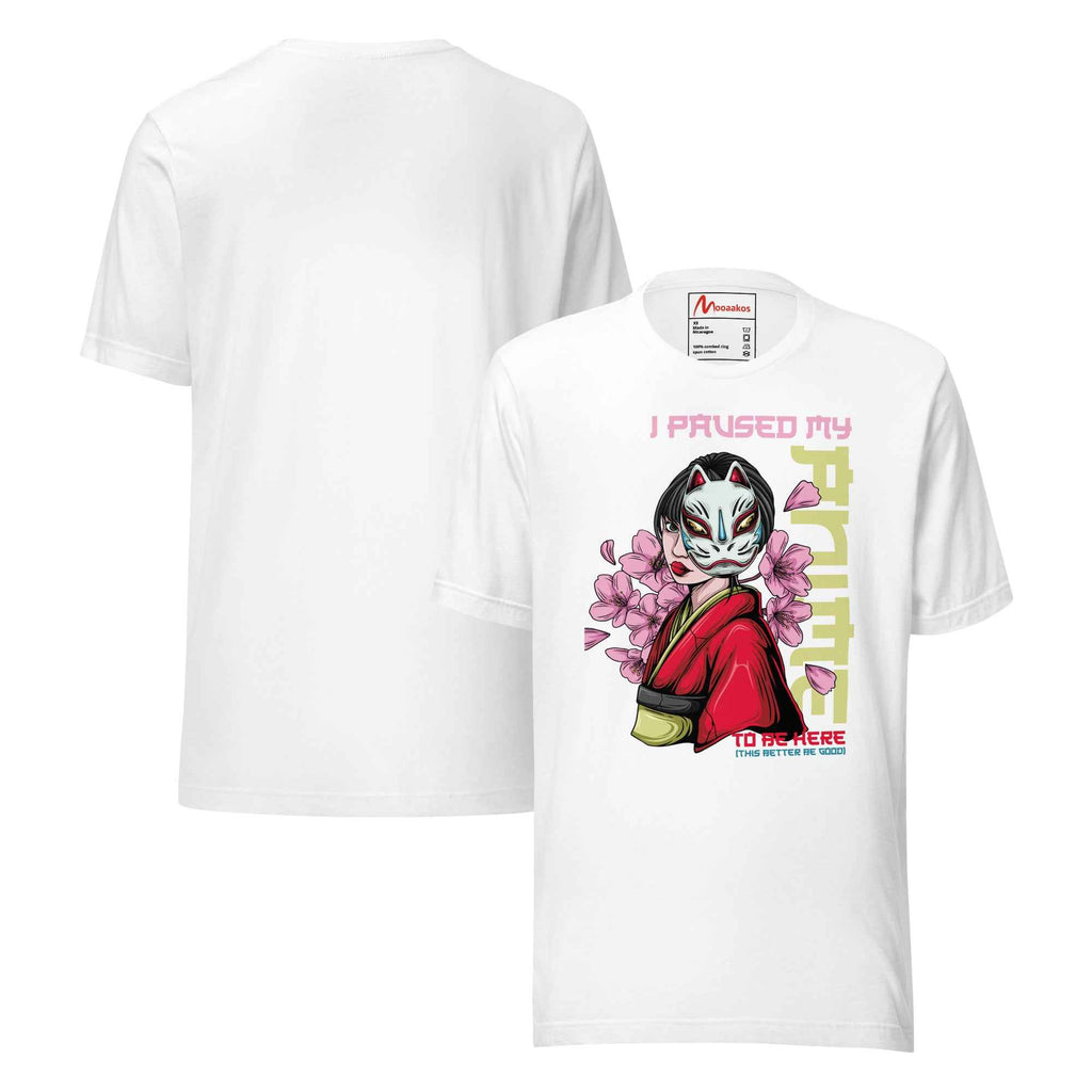 I Paused My Anime To Be Here Kitsune Mask | Unisex T-Shirt