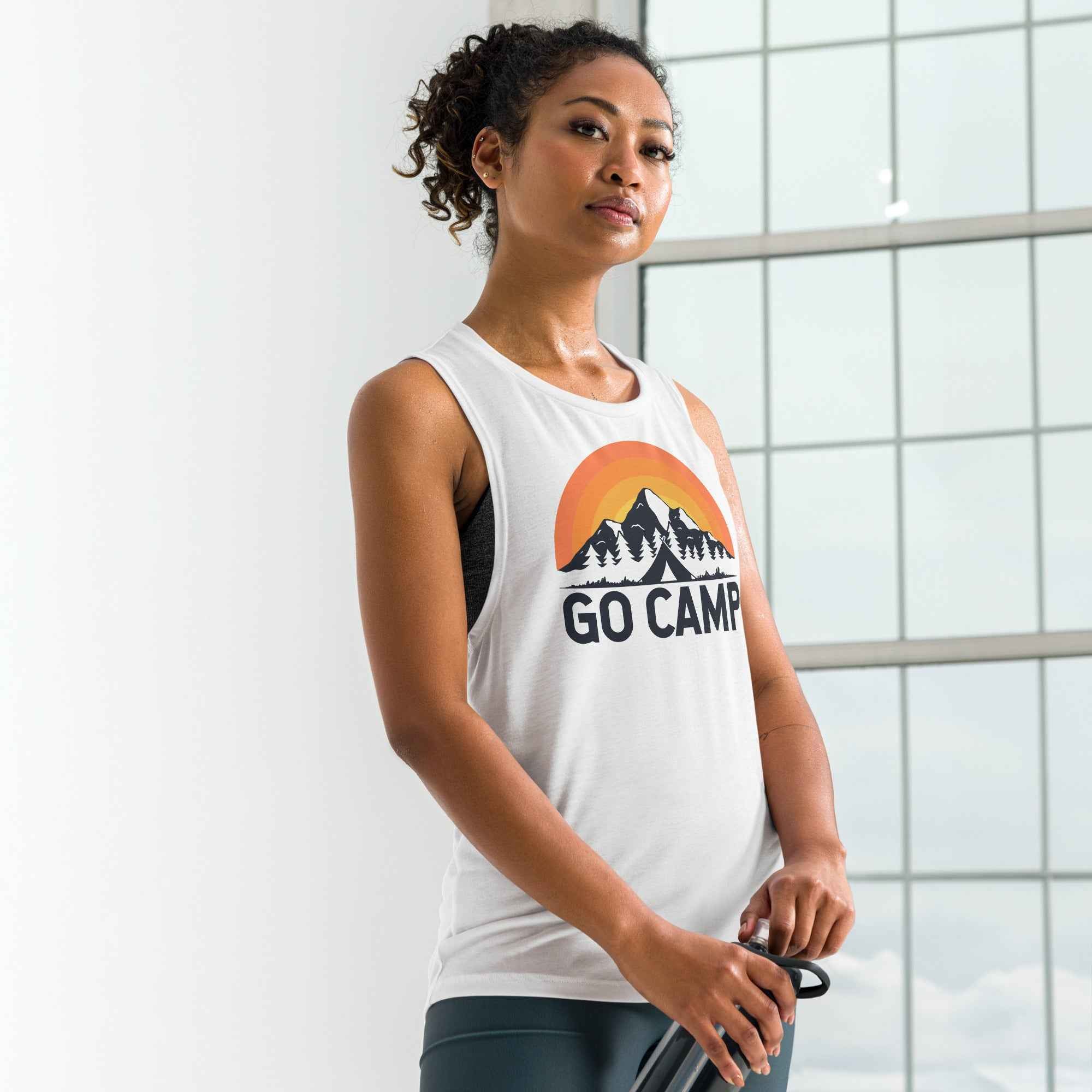Go Camp Mountain Sunset Outdoor Ladies’ Muscle Tank